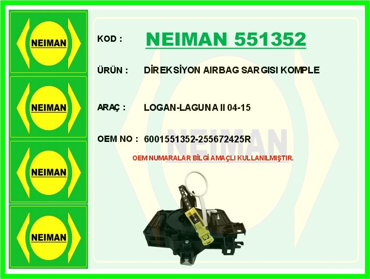 DİREKSİYON AIRBAG SARGISI KOMPLE LOGAN-LAGUNA II 04-15 | OEM:6001551352-255672425R