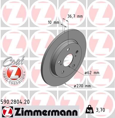 ARKA FREN DİSKİ DOLU TİP TOYOTA AURIS COROLLA 1.4L 1NDTV NDE150 NDE180 D-4D dizel 07-> / 1.33L 1NR-FE NRE180 12-> - 270 ÇAP X 5 BİJON - Adet disk fiyatıdır | OEM:4243102170-4243112280