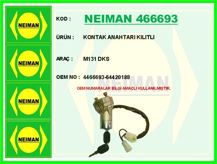 KONTAK ANAHTARI KILITLI M131 DKS | OEM:4466693-64420188