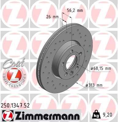 FREN DİSKİ. ÖN. 300 /26-22 MM . HAVA KANALLI. KAPLAMALI. YÜKSEK KARBON ALAŞIMLI DELİKLİ 986478296-DF4310S | OEM:7M3615301