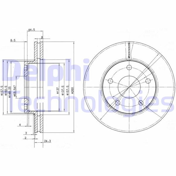 FREN DİSKİ ÇİFTLİ PAKET . DELİKLİ ÖN FORD GRANADA. SCORPIO 12/1986 > 1995 | OEM:5022668-5023441-5023444