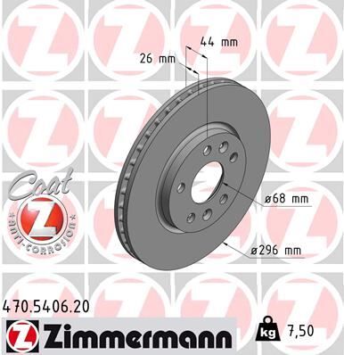 ÖN FREN DİSKİ RENAULT MEGANE IV 15> TALISMAN 15> DIŞ ÇAP:296MM K:26MM Y:44MM 5 DELİK | OEM:402062000R