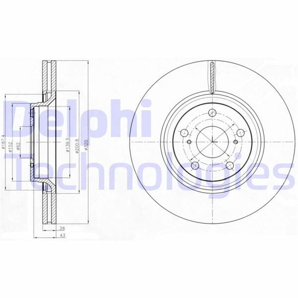 FREN DİSKİ ÇİFTLİ PAKET . DELİKLİ ÖN TOYOTA AVENSIS. VERSO 01/2009 > | OEM:4351205090