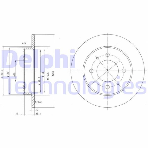 ARKA FREN DİSKİ DOLU TİP HYUNDAI ELANTRA 1.6L G4GR G4ED 96-06 258 çap x 4 bijon - Takım disk fiy atıdır | OEM:5841129310-5841129300-5841128300