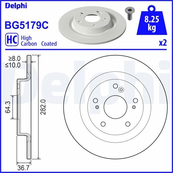 FREN DİSKİ ÇİFTLİ PAKET - BOYALI. DELİKLİ ARKA HONDA E 09/2019> | OEM:42510TYFE00