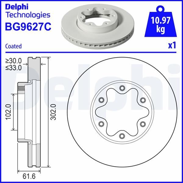 FREN DİSKİ TEKLİ PAKET - BOYALI. DELİKSİZ ÖN FORD TRANSİT 500 2016 | OEM:2487243-LK411125AC