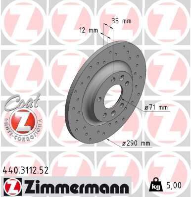 ARKA FREN AYNASI P407 04>11 P508 10>18 P607 00>11 RCZ 10>15 C5 08>17 290x12x35x5DL DOLU DELİKLİ | OEM:4249.C1-4246.P9-4249.72