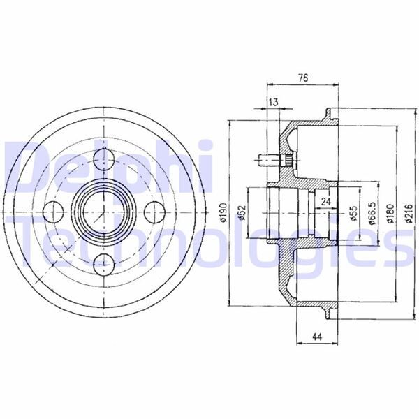 ARKA KAMPANA ESCORT 90>00 FIESTA III FIESTA IV 00>12 180 MM ABS | OEM:7S511113AA-1000859