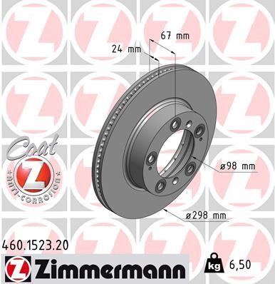 FREN DİSKİ. ÖN. 298 / 24-22 MM . HAVA KANALLI. KAPLAMALI 986478477 | OEM:98635140105