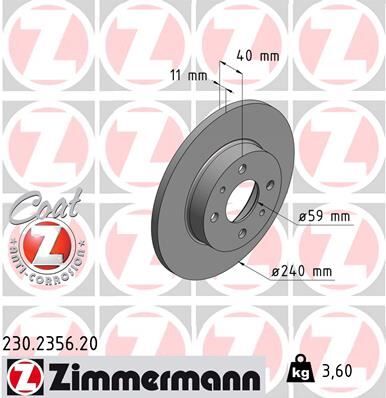 ON FREN DISKI FIAT 500 500C 07> TİPO-PUNTO-TEMPRA-PANDA-MAREA-BRAVO 96> ALFA ROMEO 145-146-155 92> FORD KA 08>12 240.5x11 4DELİK | OEM:7685656-7663465-60805117-71739572
