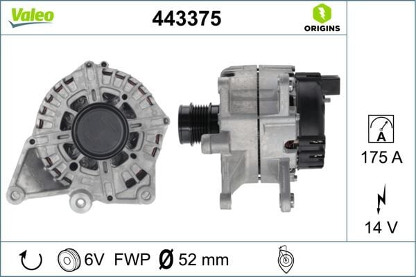 ALTERNATOR 14V 175A MERCEDES W204 W205 W212 W213 C253 R172 W447 | OEM:A0009060922