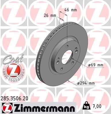 FREN DİSKİ ÖN SANTA FE I 2000-2006-TRAJET 2000-2008 986479434-DF4443 | OEM:5171226100