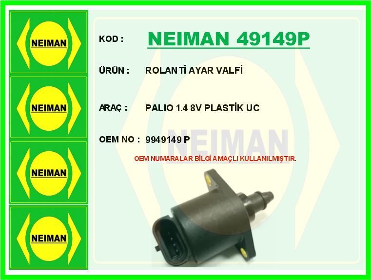 ROLANTİ AYAR VALFİ PALIO 1.4 8V PLASTİK UC | OEM:9949149P