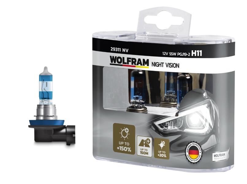 AMPUL 12V H11 55 PGJ19-2 NIGHT VISION 150 FAZLA 20 BEYAZ IŞIK | OEM:7701049263-6216.A3