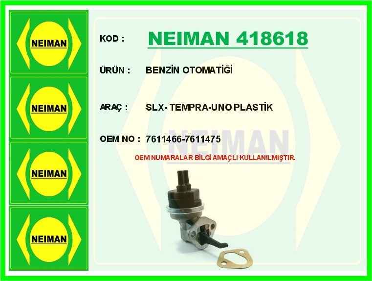 BENZİN OTOMATİĞİ SLX- TEMPRA-UNO PLASTİK | OEM:7611466-7611475