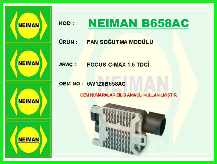 FAN SOĞUTMA MODÜLÜ FOCUS C-MAX 1.6 TDCİ | OEM:6W1Z8B658AC