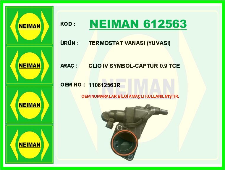 TERMOSTAT VANASI YUVASI CLIO IV SYMBOL-CAPTUR 0.9 TCE | OEM:110612563R