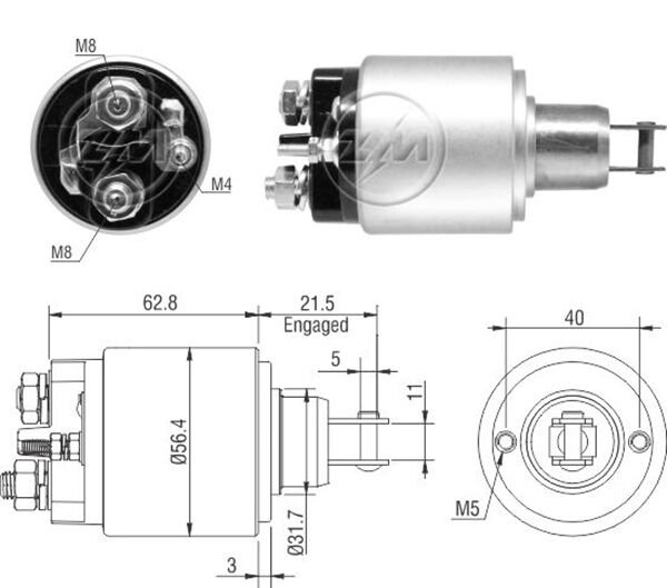 12V ATLAS COPCO-DEUTZ-DYNAPAC-GEHL-JCB-PUTZMEISTER-VOLVO | OEM:16.907.894-MSX1422