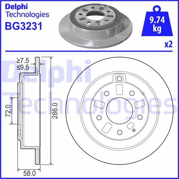 ARKA FREN DİSKİ DOLU TİP MAZDA XEDOS 9 2.5L KL TA12 94-00 286 ÇAP X 5 BİJON - Takım disk fiyatıdır | OEM:TY3226251-TY3226251A-T00226251