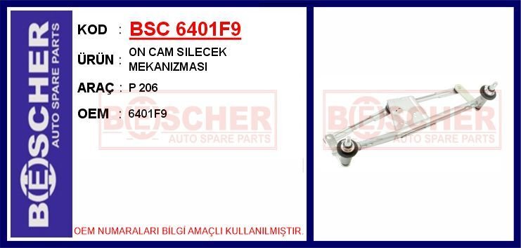 ON CAM SILECEK MEKANIZMASI P 206 | OEM:6401.F9