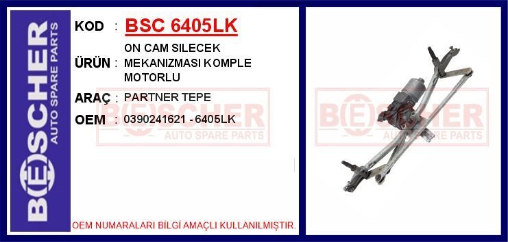 ON CAM SILECEK MEKANIZMASI KOMPLE MOTORLU PARTNER TEPE | OEM:03902416216405LK