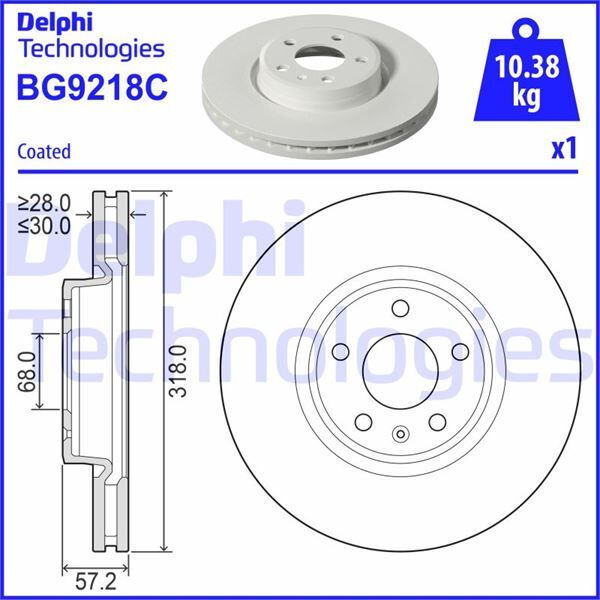 FREN DİSKİ TEKLİ PAKET - BOYALI. DELİKLİ ÖN AUDI A4. A5 05/2015 > | OEM:8W0615301H