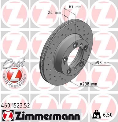 FREN DİSKİ. ÖN. 298 / 24-22 MM . HAVA KANALLI. KAPLAMALI DELİKLİ 986478477 | OEM:98635140105