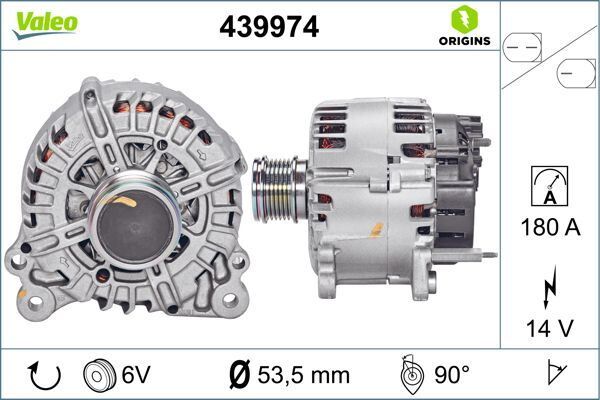 ALTERNATÖR TÜM VW AUDİ SEAT SKODA CUPRA MODELLERİ 14V 180A TEK PİN KASNAK UZERİNDE 04L903023JX | OEM:04L903023J-04L903023H-04L903023HX