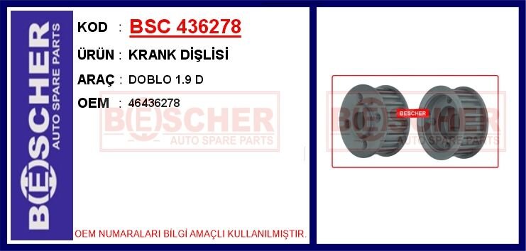 KRANK DİŞLİSİ DOBLO 1.9 D | OEM:46436278