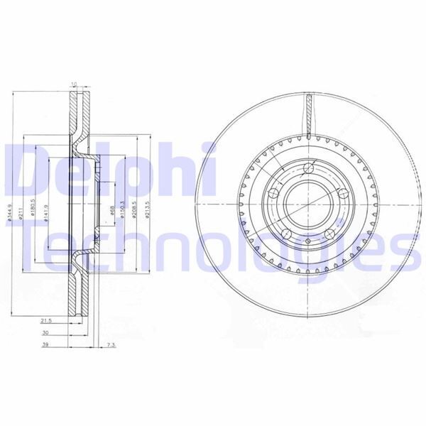 FREN DİSKİ TEKLİ PAKET . DELİKLİ ÖN AUDI A4. RS4. RS5. S4 07/2003 > | OEM:8E0615301K-8E0615301T