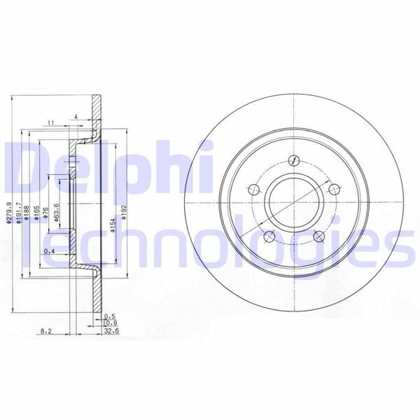 ARKA FREN DISKI AYNA FOCUS II04>11 C-MAX 07>09 VOLVO V50 04>12 C30 06>12 C70 II 05>13 S40 II 04>12 17 JANT - 16 JANT DÜZ 280mm 5 BİJON | OEM:ME7M5J2A315BA-7M512A315BB-30769113