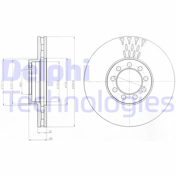 FREN DİSKİ ÖN SAĞ-SOL IVECO DAILY IV 70C 17VAN 3950 06> HAVA SOĞUTMALI | OEM:2996122-504121723