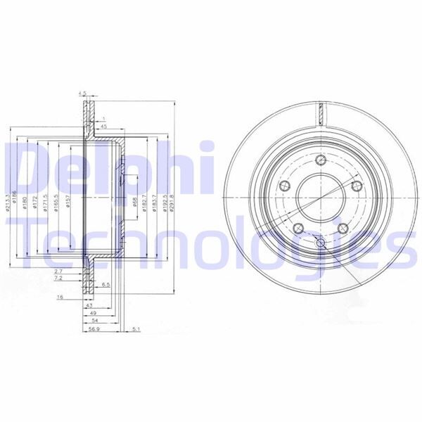ARKA FREN AYNASI X-TRAIL 01> X-TRAIL II 07>13 QASHQAI 07>13 JUKE F15 14>19 KOLEOS 08> KOLEOS II 1 6> 292x16x5DELİK KAPLAMALI | OEM:432068H305-432068H700-432003112R
