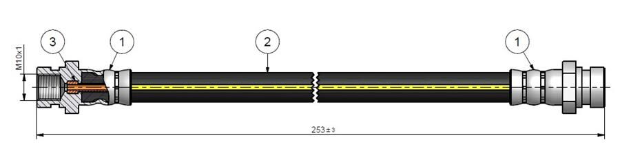 FREN HORTUMU arka Aygo 05-.. | OEM:90947W2004-90947W2021