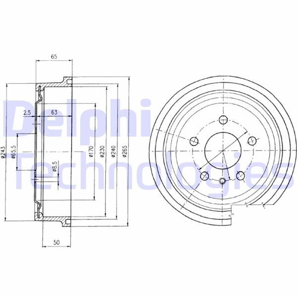 ARKA KAMPANA VECTRA B 1.6-2.0 95-02 - ZAFIRA A 1.6-1.8-2.0 99-05 | OEM:568060-90538928
