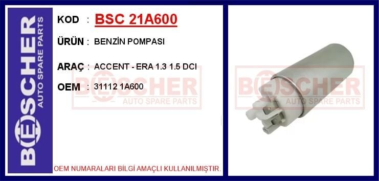 BENZİN POMPASI ACCENT - ERA 1.3 1.5 DCI | OEM:311121A600
