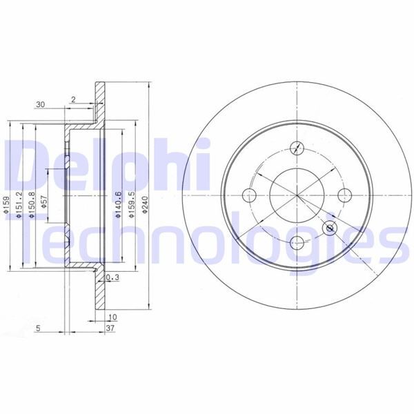 ARKA FREN AYNASI ASTRA G 98 > - ASTRA H 04 > MERIVA A 03 > 240x10x4DL DOLU 9117771-90498304-24432189 | OEM:569108-569111-9196587-95526642