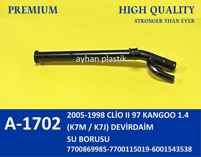 DEVİRDAİM BORUSU CLIO II 98-05 -KNG 97 > 1.4 K7M / K7J | OEM:7700869985-7700115019-6001543538