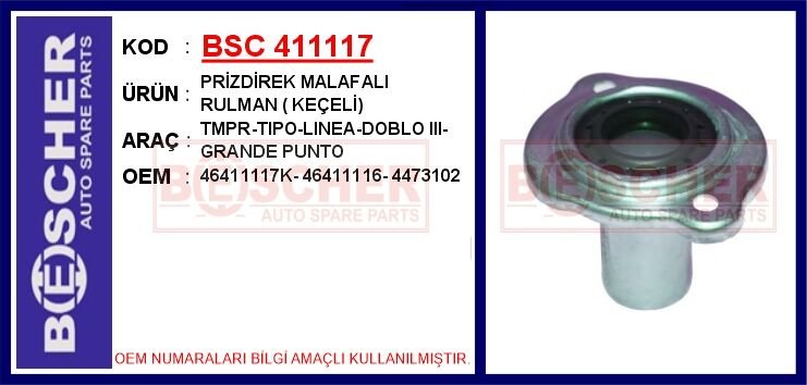 PRİZDİREK MALAFALI RULMAN KEÇELİ TMPR-TIPO-LINEA-DOBLO III-GRANDE PUNTO | OEM:46411117K-46411116-4473102