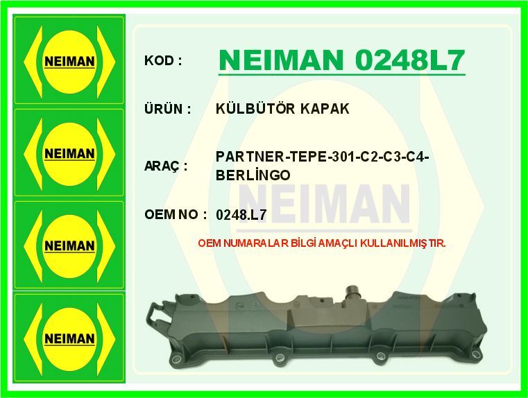 MOTOR ÜST KAPAĞI KÜLBÜTÖR GİRİŞ-EMME PARTNER II-BERLINGO-P206-P207 P301-P306-P307-P308-C2-C3-C4- XSARA TU5JP4 | OEM:0248.L7-0248.J7
