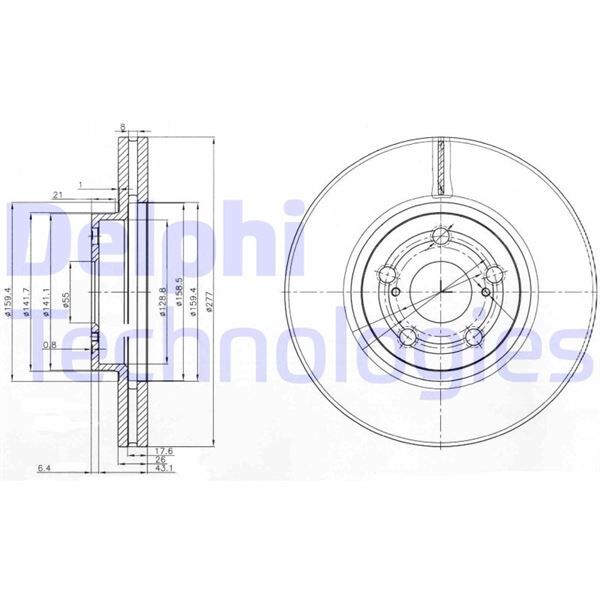 ÖN FREN DİSKİ HAVA KANALLI TOYOTA AVENSIS 1.6L 3ZZFE VVTi ZZT250 03-08 / 2.0L 1AZFSE AZT250 03-08 277 çap x 5 bijon - Takım disk fiyatıdır | OEM:4351205040