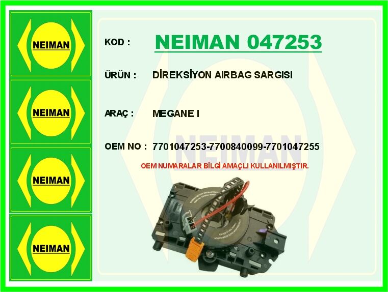 DİREKSİYON AIRBAG SARGISI MEGANE I | OEM:7701047253-7700840099-7701047255