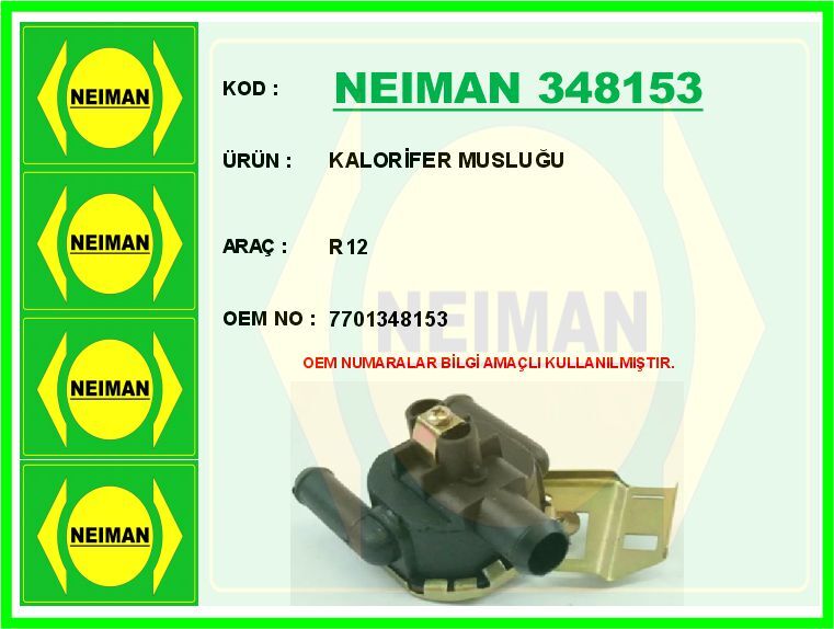 KALORİFER MUSLUĞU R12 | OEM:7701348153