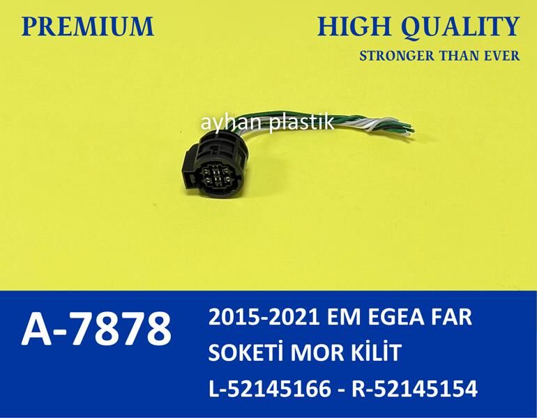 FAR SOKETİ MOR KİLİT EM FIAT EGEA 2015-2021 | OEM:52145166-52145154