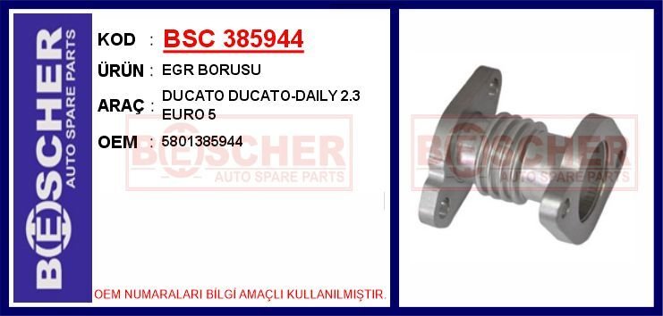 EGR BORUSU DUCATO DUCATO-DAILY 2.3 EURO 5 | OEM:5801385944