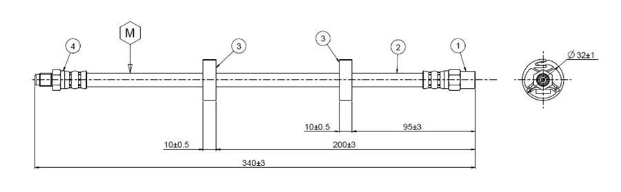 ÖN FREN HORTUMU 100 QUATTRO 85-91 | OEM:321611701B