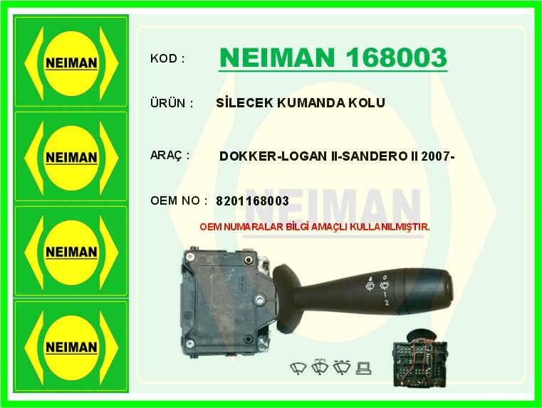 SİLECEK KUMANDA KOLU DOKKER-LOGAN II-SANDERO II 2007- | OEM:8201168003