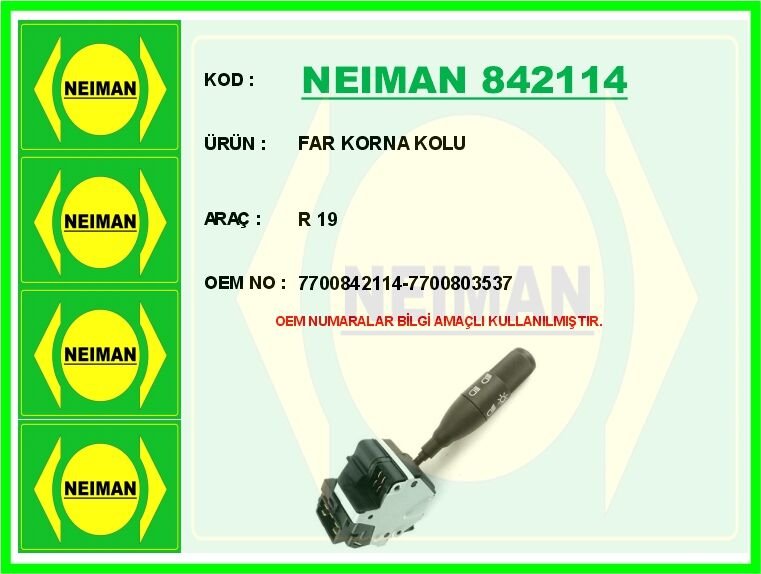 FAR KORNA KOLU R 19 | OEM:7700842114-7700803537