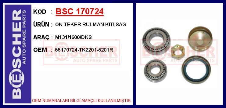 ON TEKER RULMAN KITI SAG M131/1600/DKS | OEM:55170724-TK2201-5201R