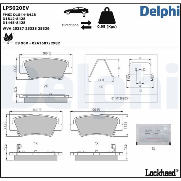 FREN BALATASI ELEKTRİKLİ HYUNDAI IONIQ AE 0.0 EV- NEXO 0.0 EV-KIA SOUL 0.0 EV 07/2019>; 03/2018> ; 06/2014> | OEM:58302E4A60-58302E4A10